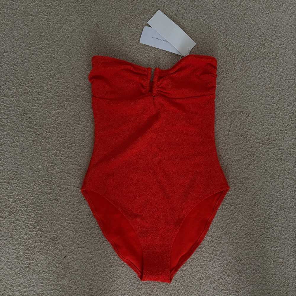 Arket Orange One Piece Strapless Swimsuit